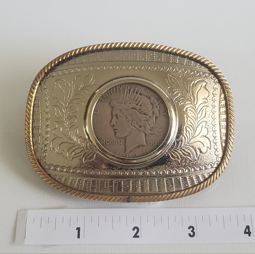 Vintage GERMAN SILVER Engraved Belt Buckle - Picture 10 of 11